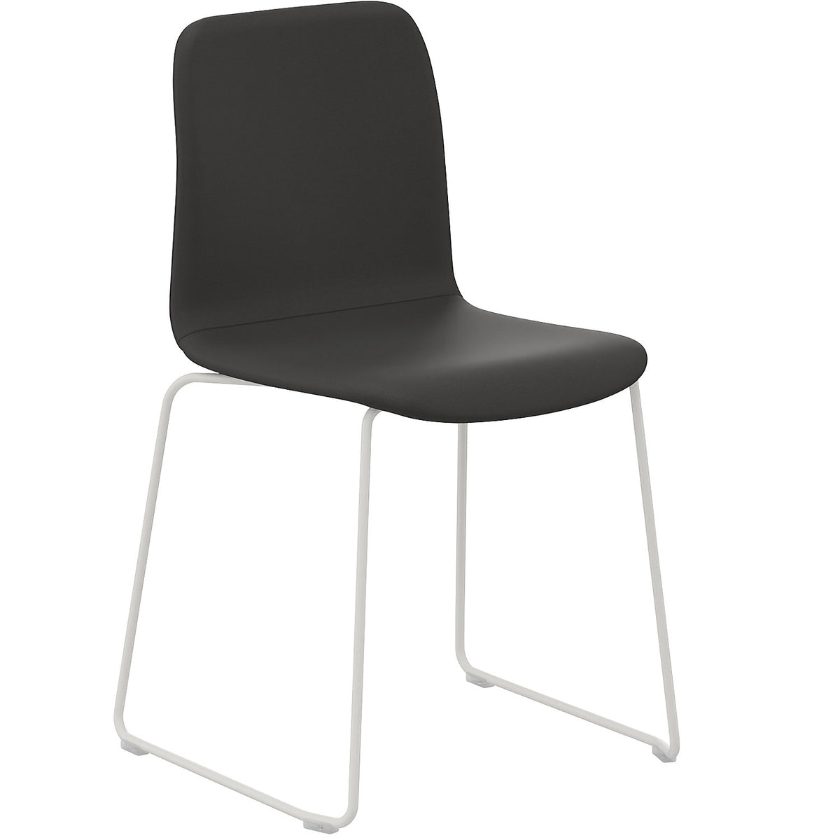Chair Tobi, with sled base, pack of 4, white, charcoal, without arm rests.