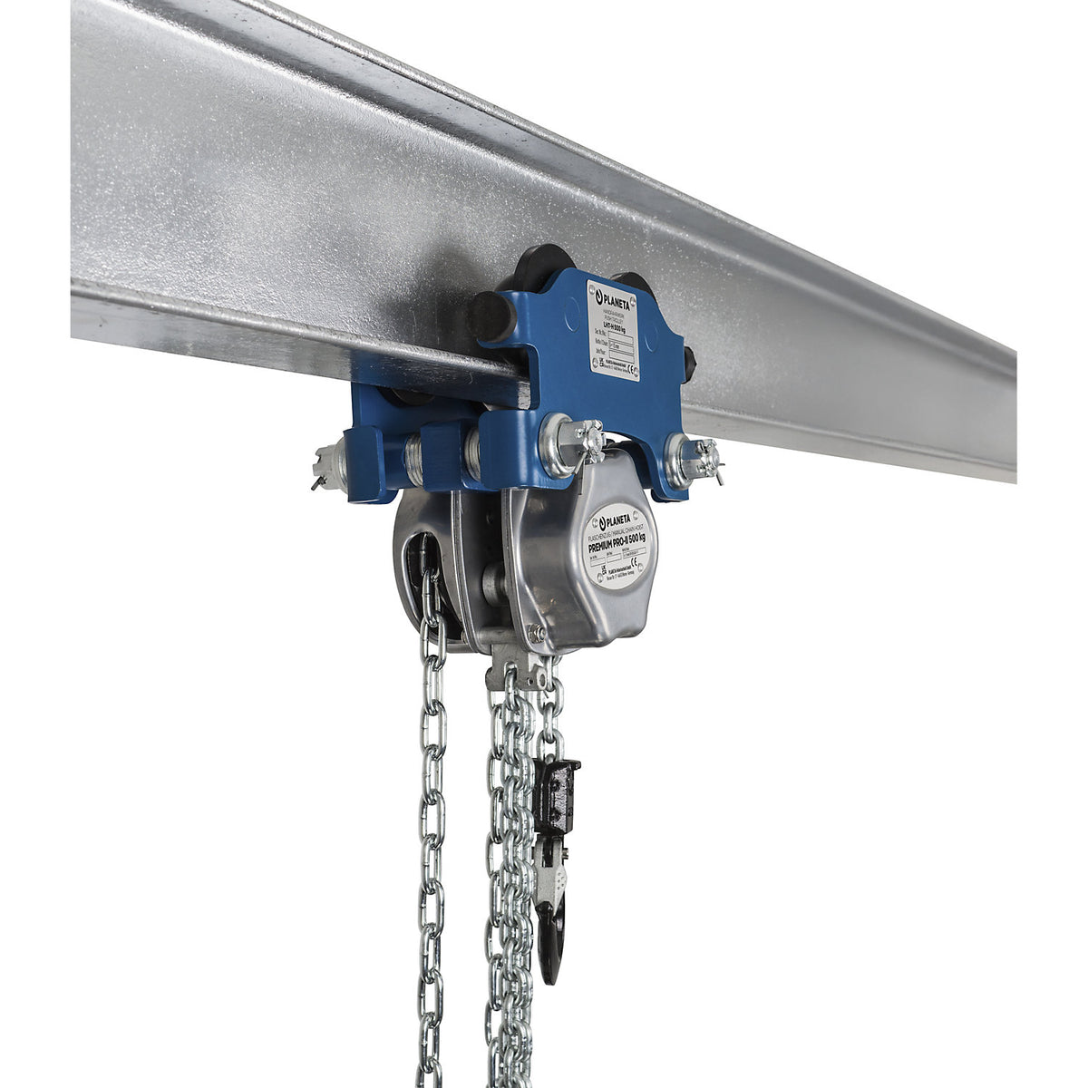 Short combination trolley LHT-H, steel, max. load 3000 kg, gripping range 100 - 203 mm.