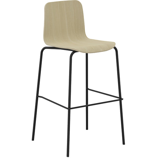 Tobi bar stool, 4-legged, pack of 2, oak, black.