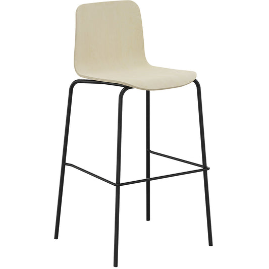 Tobi bar stool, 4-legged, pack of 2, birch, black.