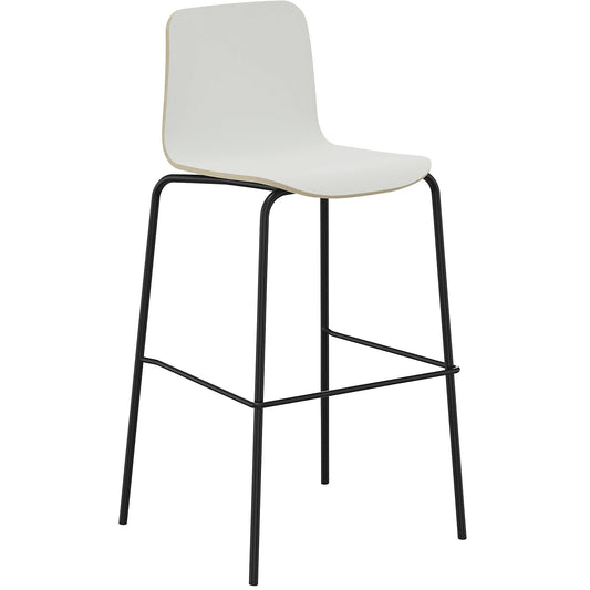 Tobi bar stool, 4-legged, pack of 2, white, black.