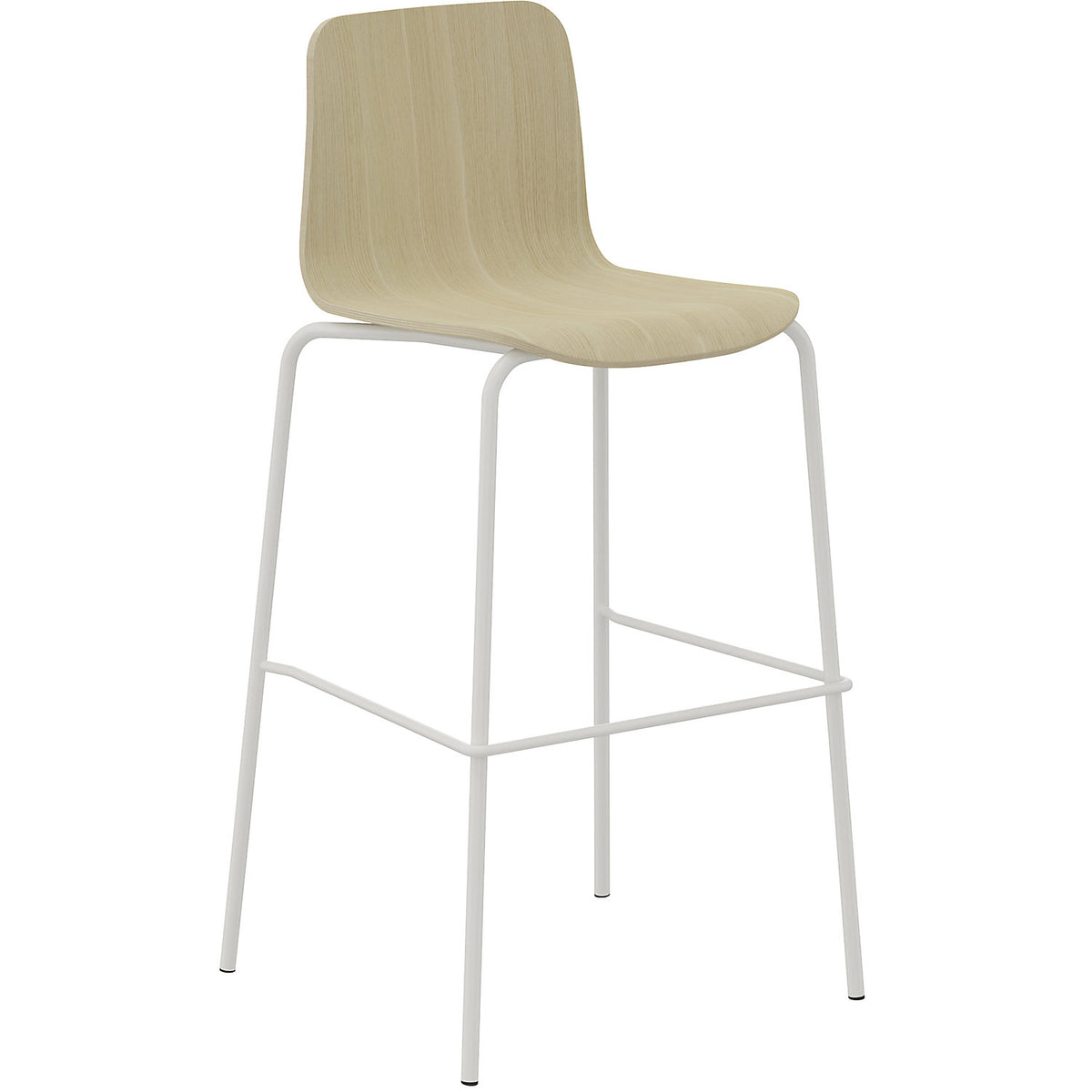 Tobi bar stool, 4-legged, pack of 2, oak, white.