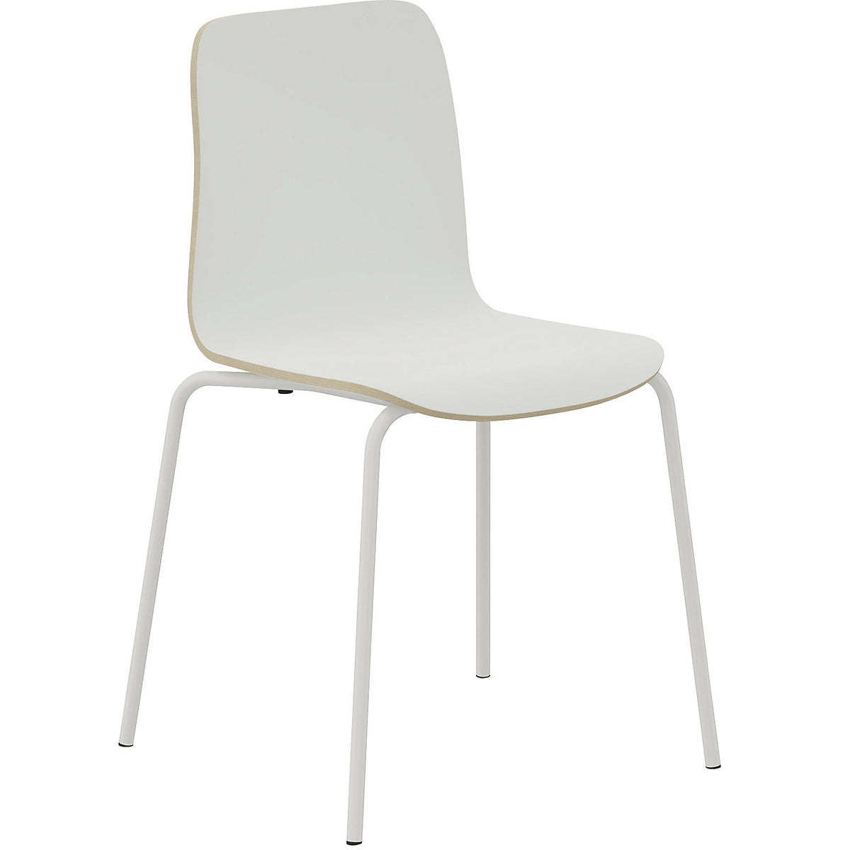 Chair Tobi, 4-legged, pack of 4, white, white, without arm rests.