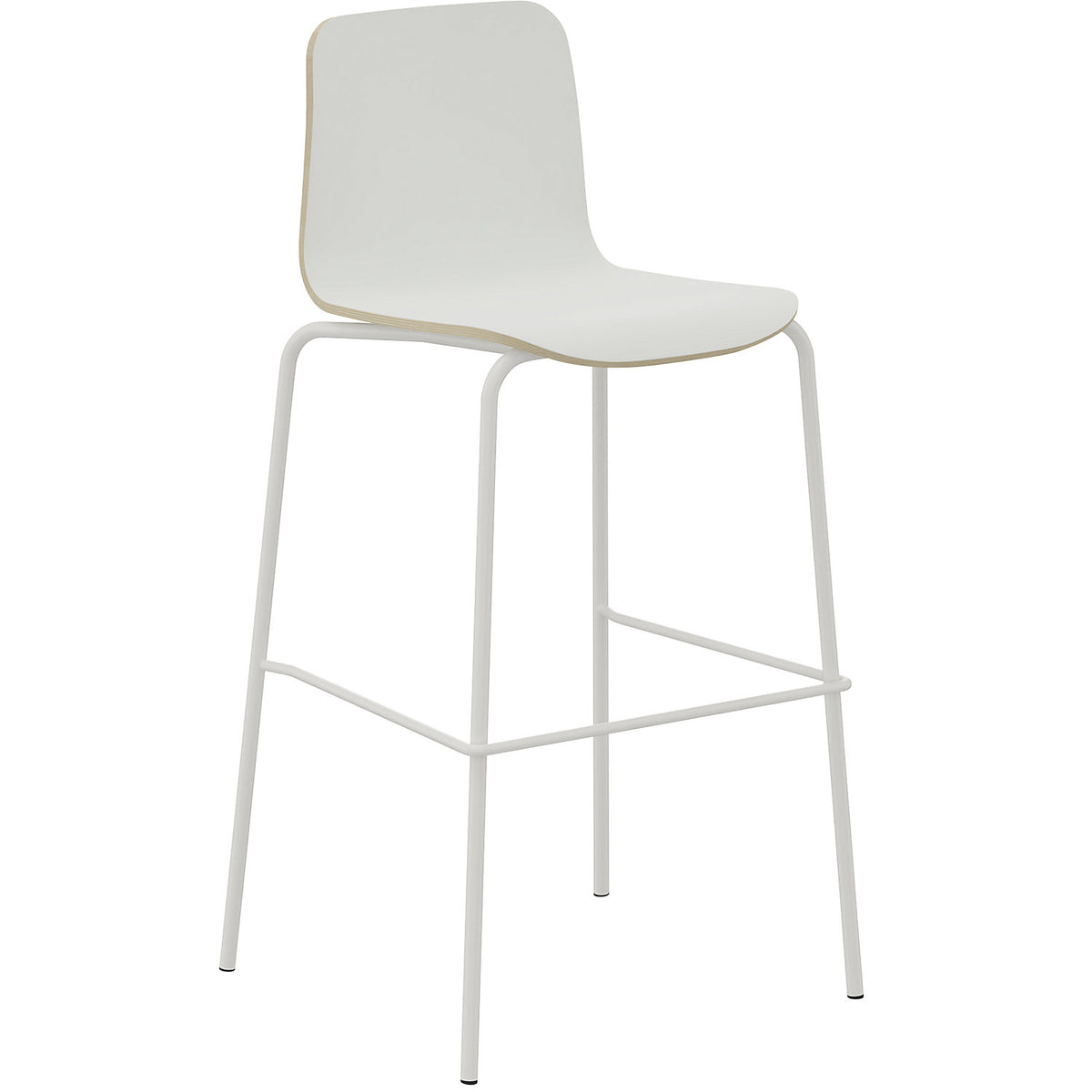 Tobi bar stool, 4-legged, pack of 2, white, white.