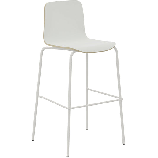 Tobi bar stool, 4-legged, pack of 2, white, white.