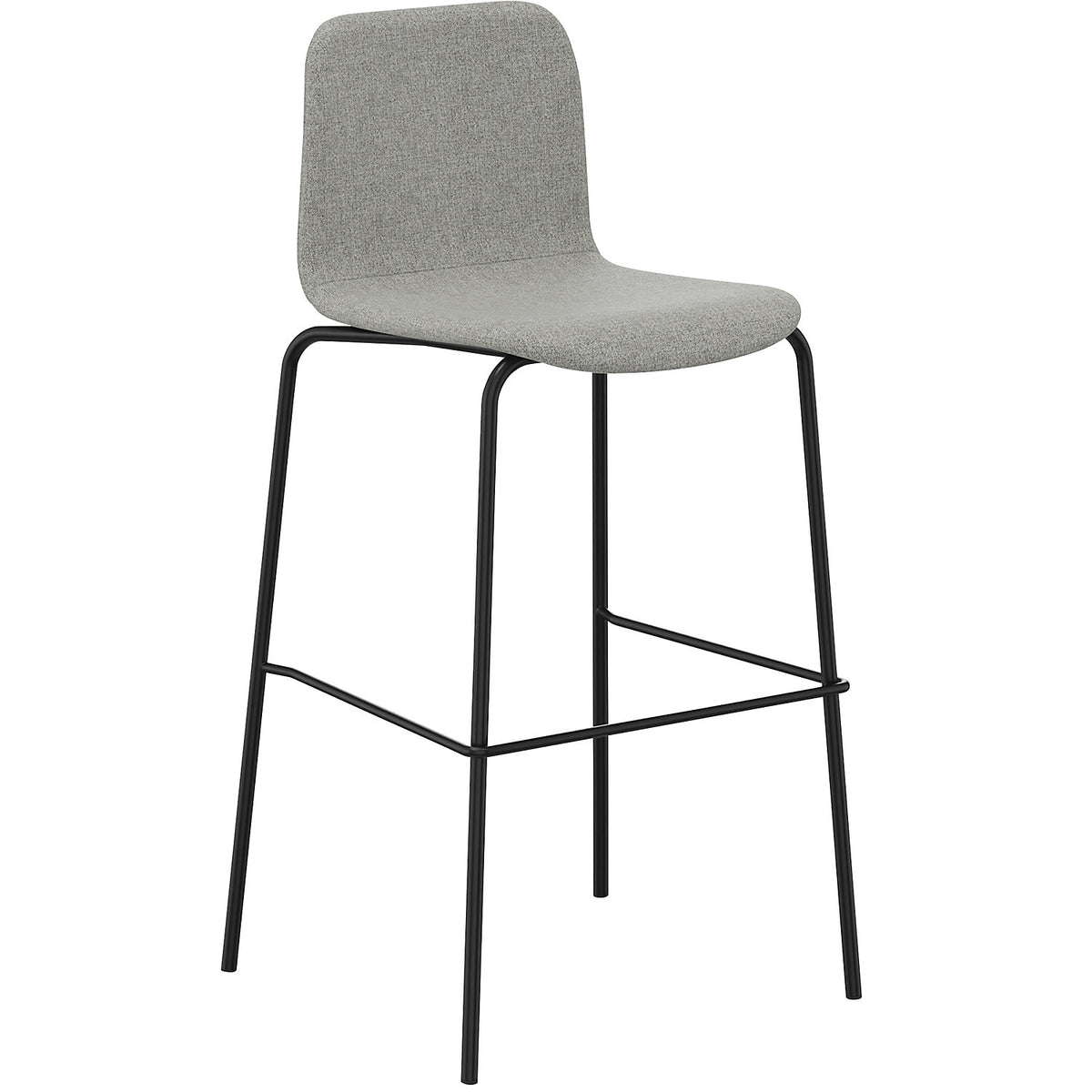 Tobi bar stool, 4-legged, pack of 2, grey, black.