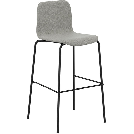 Tobi bar stool, 4-legged, pack of 2, grey, black.
