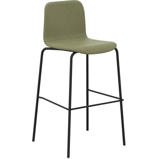 Tobi bar stool, 4-legged, pack of 2, green, black.
