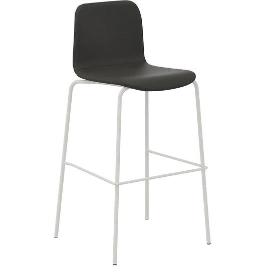 Tobi bar stool, 4-legged, pack of 2, charcoal, white.