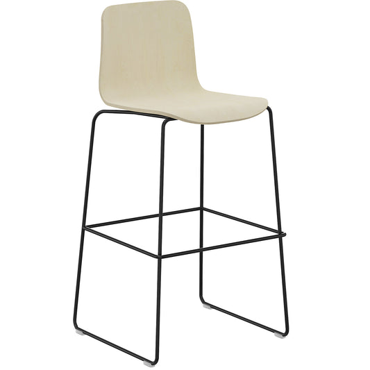 Tobi bar stool, double cantilever, pack of 2, birch, black.