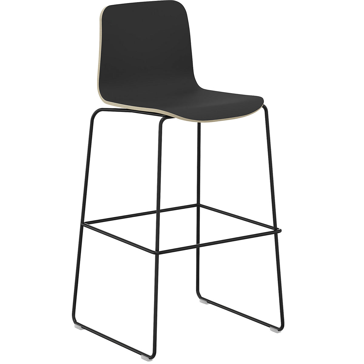 Tobi bar stool, double cantilever, pack of 2, black, black.