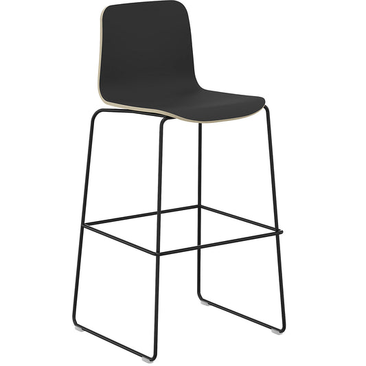 Tobi bar stool, double cantilever, pack of 2, black, black.