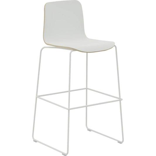 Tobi bar stool, double cantilever, pack of 2, white, white.