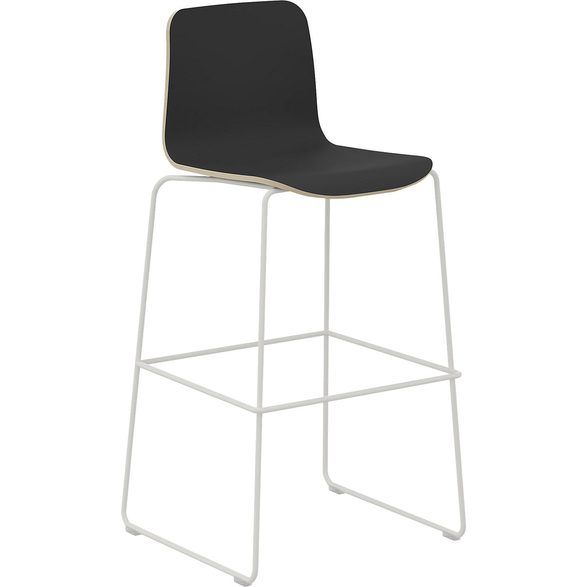 Tobi bar stool, double cantilever, pack of 2, black, white.
