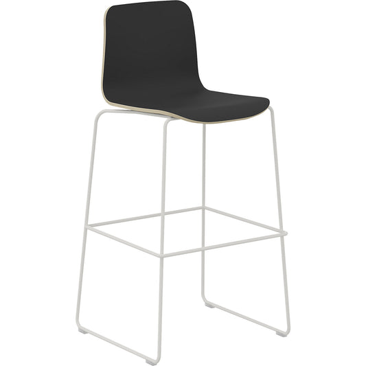 Tobi bar stool, double cantilever, pack of 2, black, white.