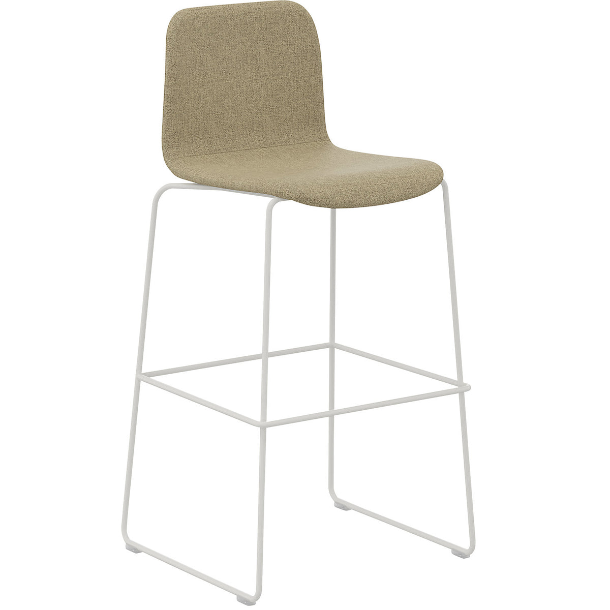 Tobi bar stool, double cantilever, pack of 2, beige, white.