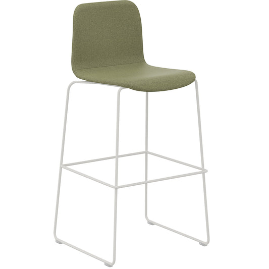 Tobi bar stool, double cantilever, pack of 2, green, white.