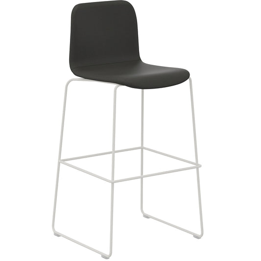 Tobi bar stool, double cantilever, pack of 2, charcoal, white.