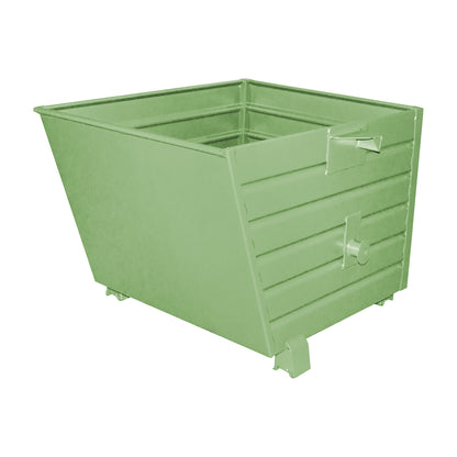Tipping skip, stackable, capacity 0.9 m³, reseda green RAL 6011.