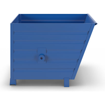 Tipping skip, stackable, capacity 0.9 m³, blue RAL 5010.