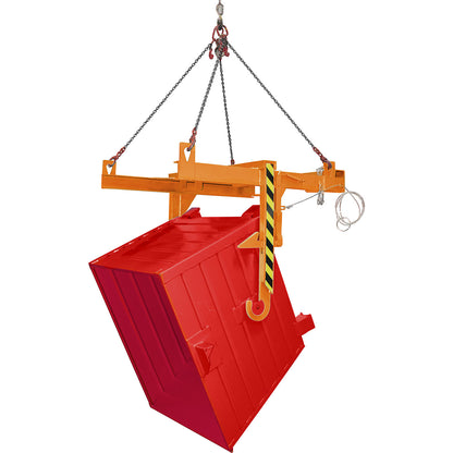 Tipping skip, stackable, capacity 0.7 m³, flame red RAL 3000.