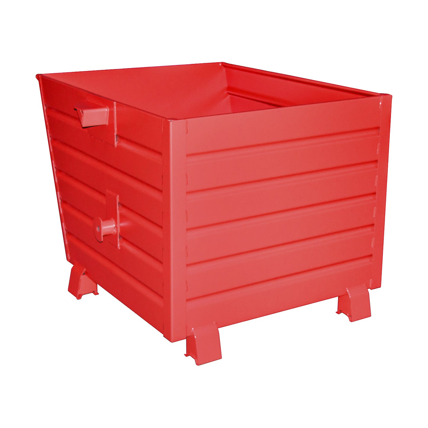 Tipping skip, stackable, capacity 0.9 m³, flame red RAL 3000.