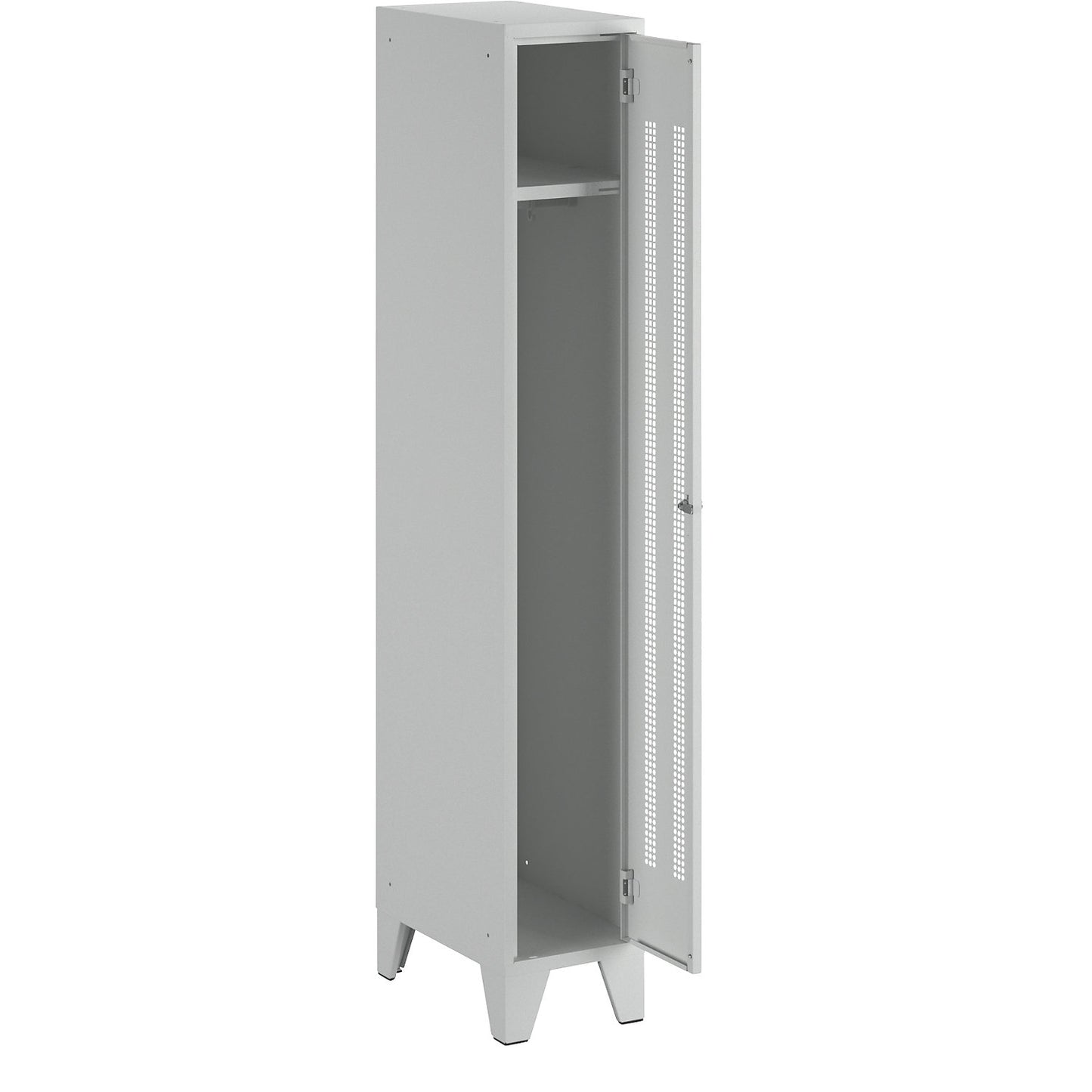 Berlin 1 clothes locker, 1 compartment, light grey, width 300 mm.