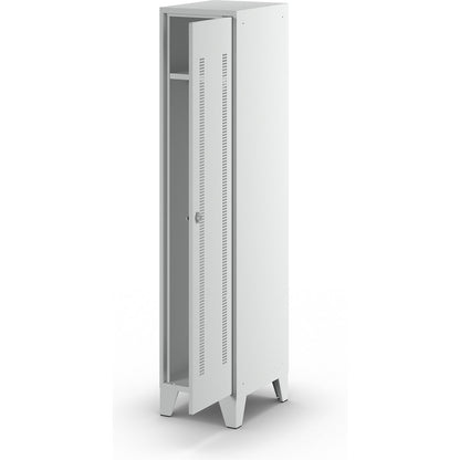 Berlin 1 clothes locker, 1 compartment, light grey, width 400 mm.