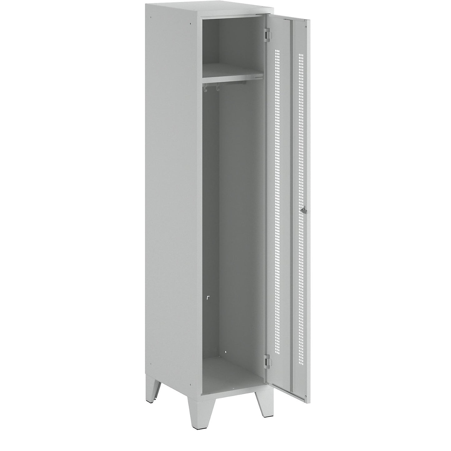 Berlin 1 clothes locker, 1 compartment, light grey, width 400 mm.