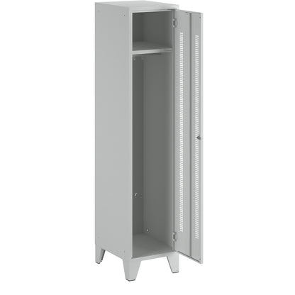 Berlin 1 clothes locker, 1 compartment, light grey, width 400 mm.