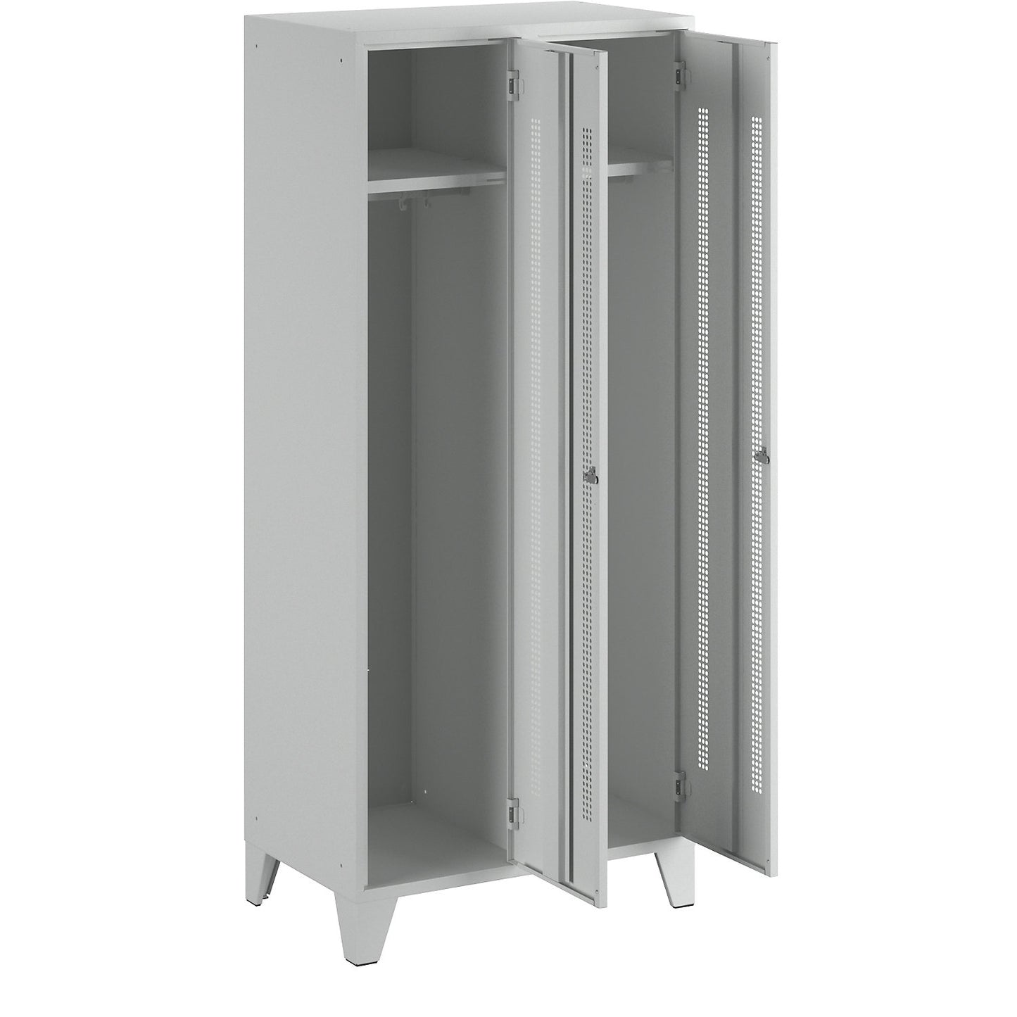 Berlin 1 clothes locker, 2 compartments, light grey, width 800 mm.