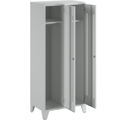 Berlin 1 clothes locker, 2 compartments, light grey, width 800 mm.