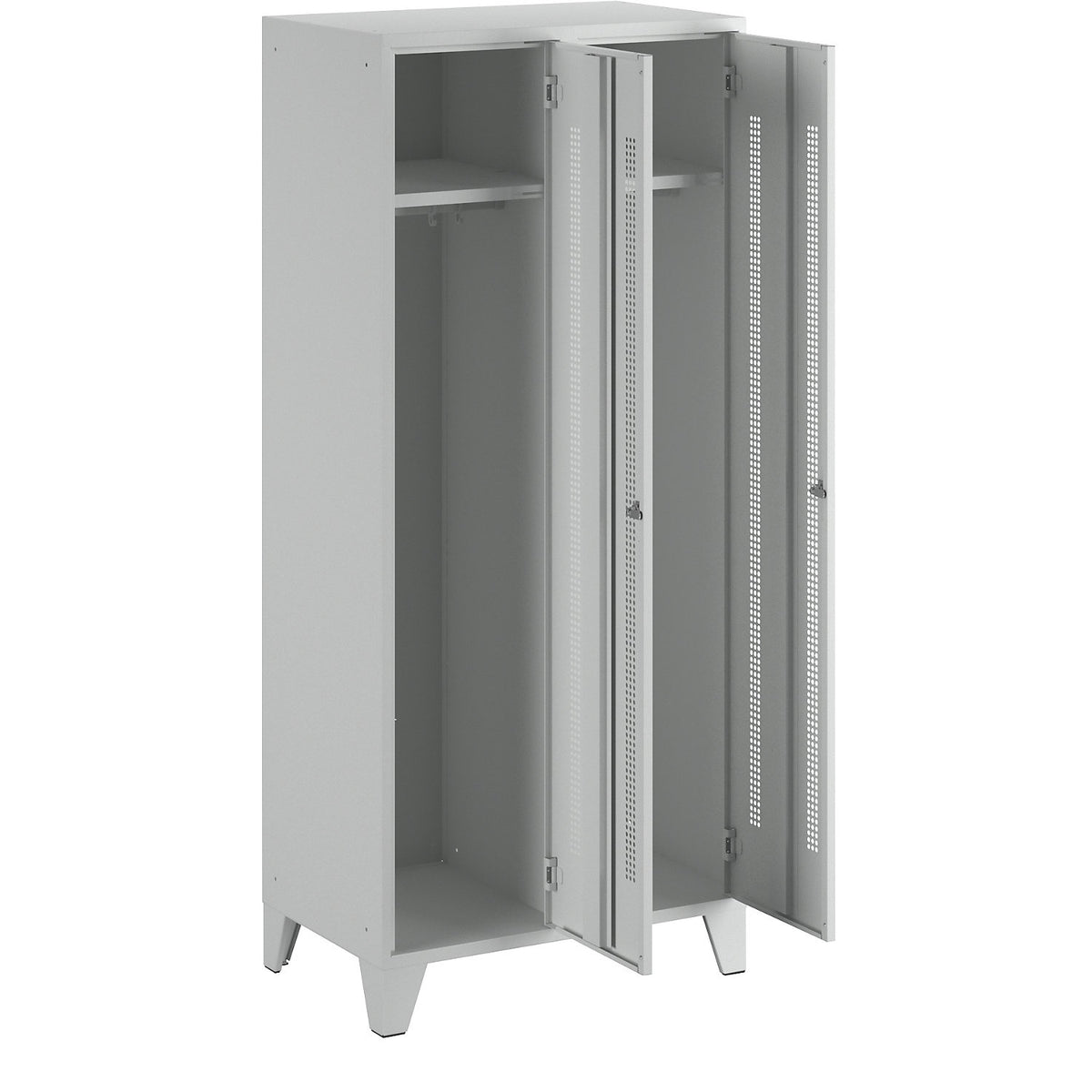Berlin 1 clothes locker, 2 compartments, light grey, width 800 mm.