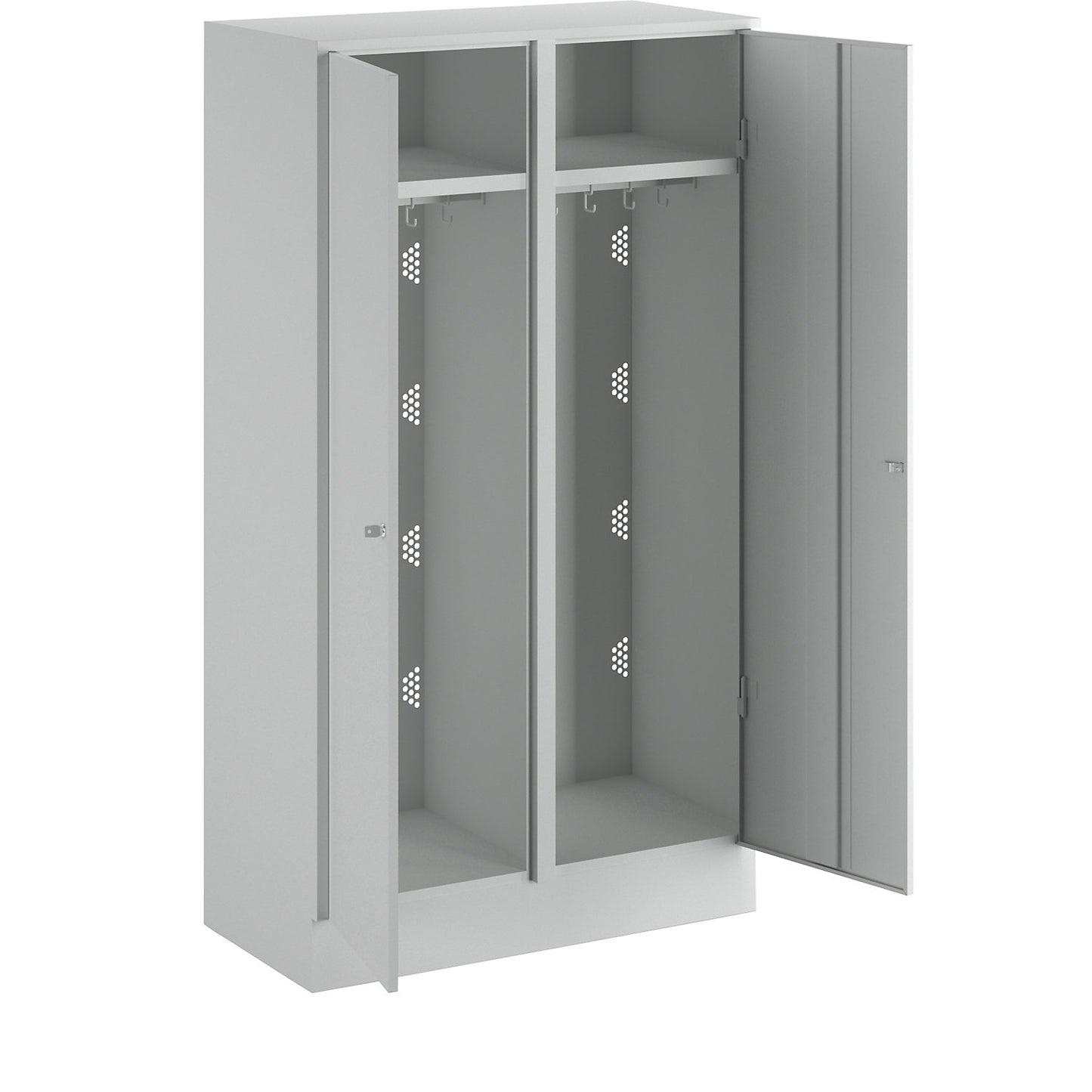 München clean and dirty locker, 1 compartment with centre partition, W 1000 mm, light grey.
