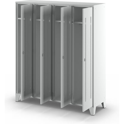 Berlin 1 clothes locker, 4 compartments, light grey, width 1600 mm.