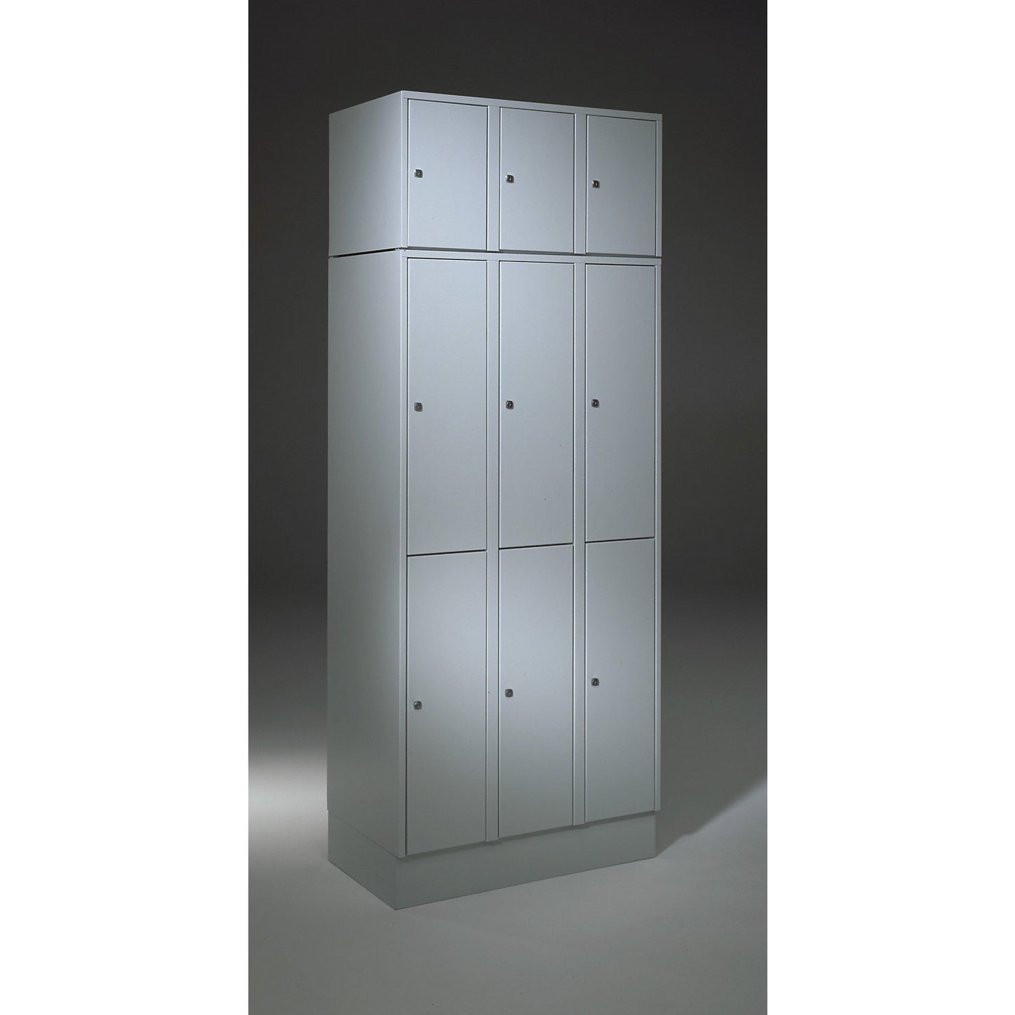 Munich add-on cupboard, 3 compartments, light grey, width 900 mm.