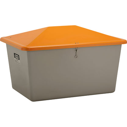 Grit container made of GRP, capacity 1100 l, without dispenser opening, grey container.
