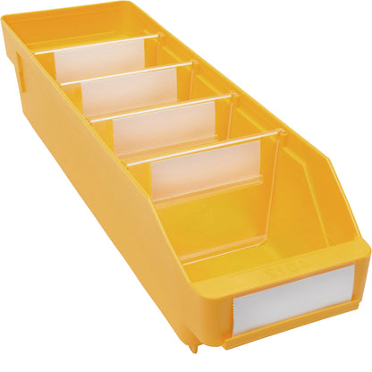 Shelf bin made of highly impact resistant polypropylene, yellow, LxWxH 400 x 118 x 95 mm, pack of 30.