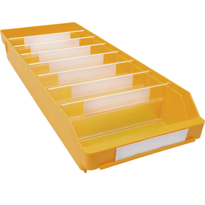 Shelf bin made of highly impact resistant polypropylene, yellow, LxWxH 600 x 240 x 95 mm, pack of 15.