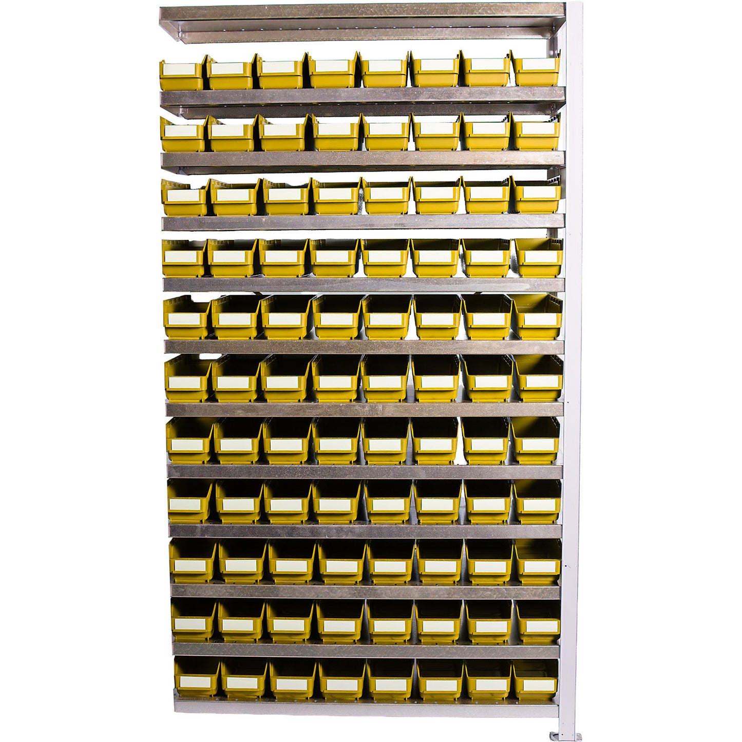 Boltless shelving unit with shelf bins, shelf unit height 1790 mm, extension shelf unit, depth 300 mm, 88 bins - yellow.