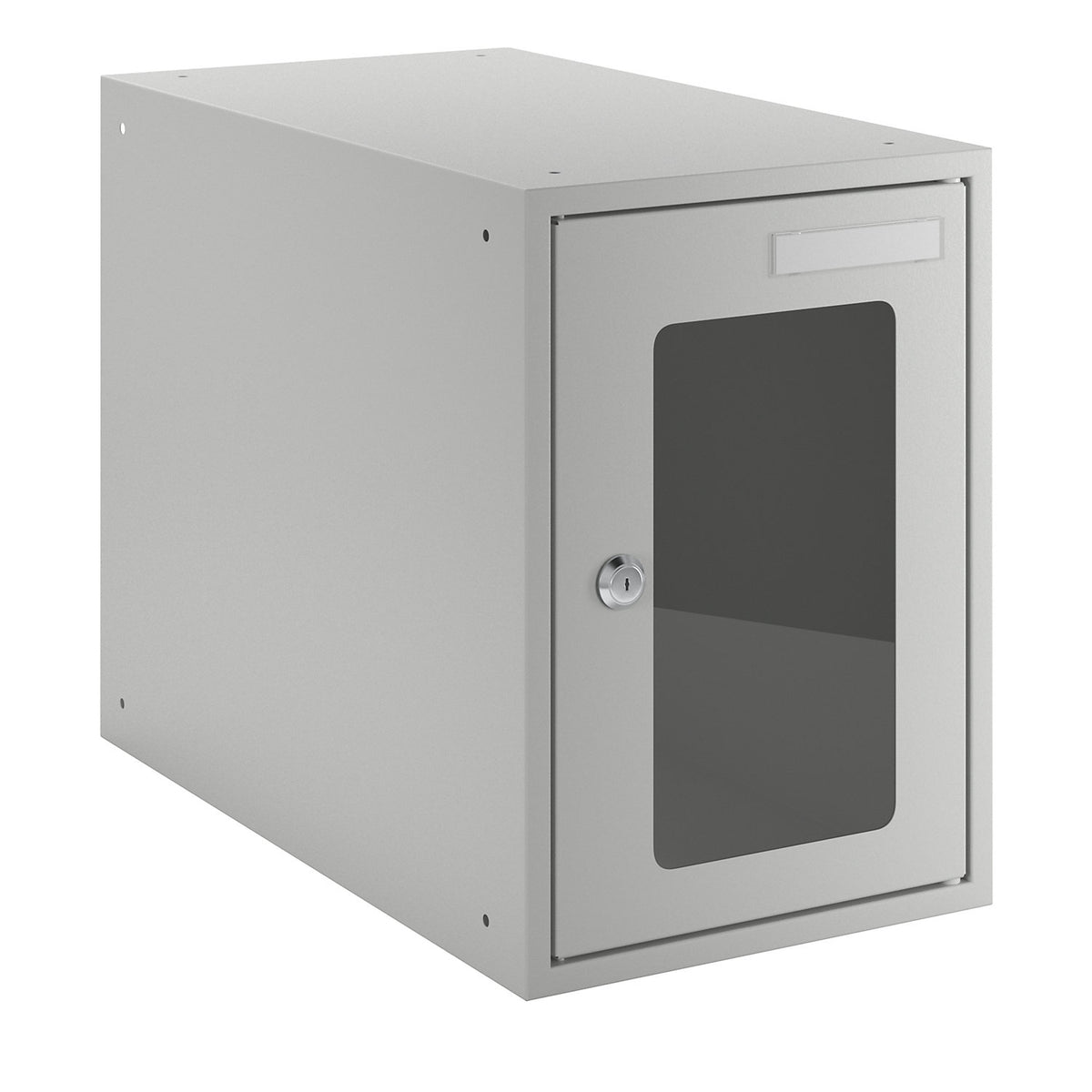 Cube lockers, vision panel, HxWxD 350 x 250 x 450 mm, light grey.