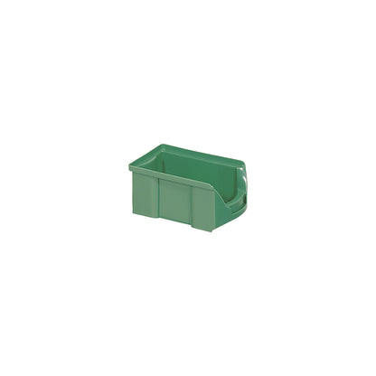 FUTURA open fronted storage bin made of polyethylene, LxWxH 167 x 104 x 76 mm, pack of 42, green.