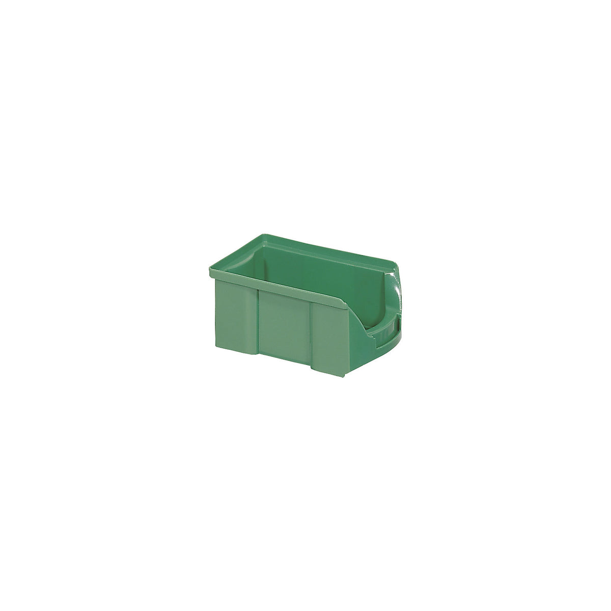 FUTURA open fronted storage bin made of polyethylene, LxWxH 167 x 104 x 76 mm, pack of 42, green.