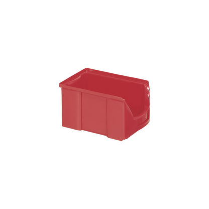 FUTURA open fronted storage bin made of polyethylene, LxWxH 229 x 148 x 122 mm, pack of 25, red.