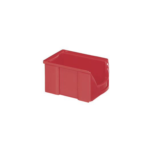 FUTURA open fronted storage bin made of polyethylene, LxWxH 229 x 148 x 122 mm, pack of 25, red.