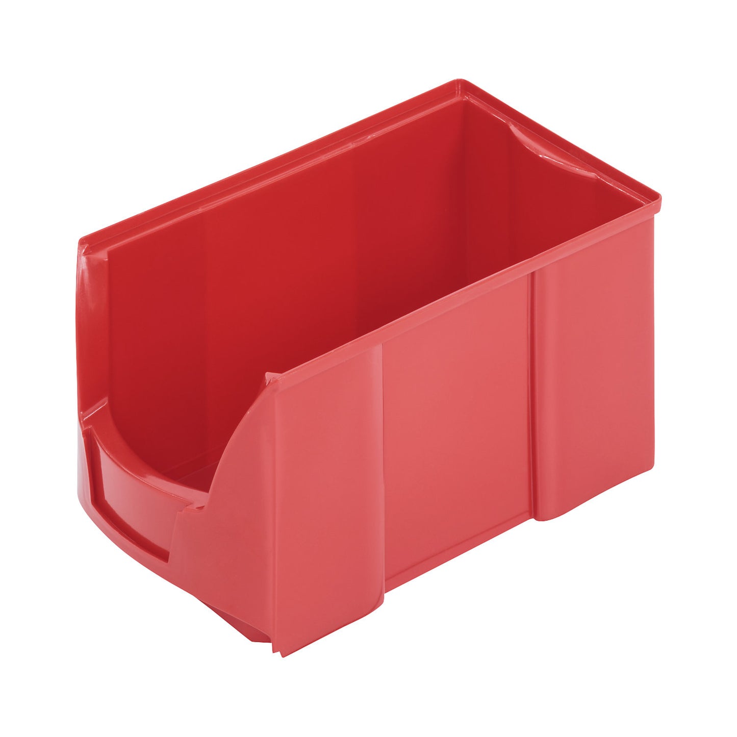 FUTURA open fronted storage bin made of polyethylene, LxWxH 360 x 208 x 201 mm, pack of 8, red.