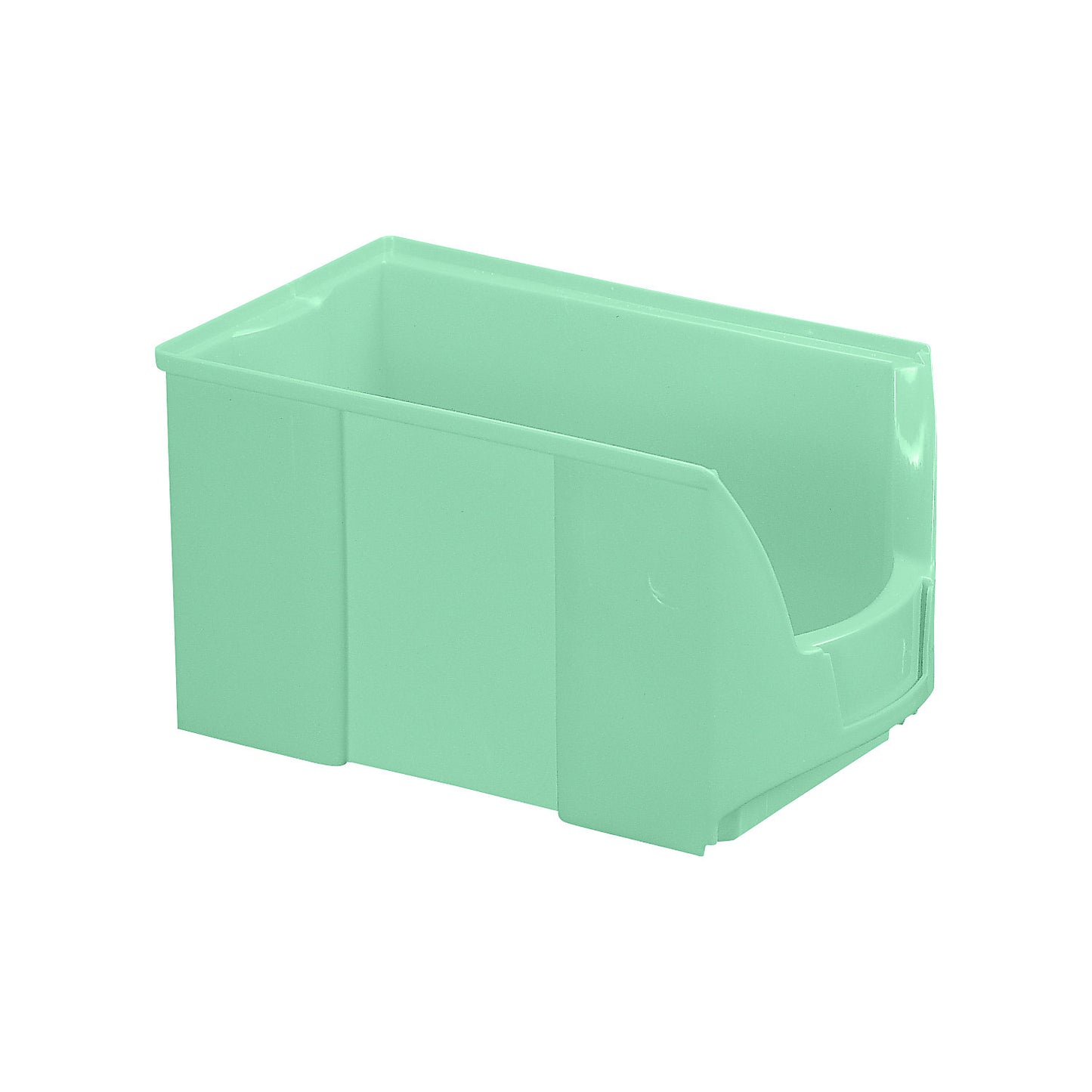 FUTURA open fronted storage bin made of polyethylene, LxWxH 360 x 208 x 201 mm, pack of 8, green.