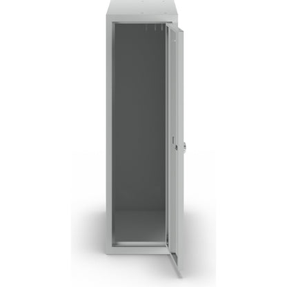 Amsterdam combination compartment locker, single module, light grey, width 300 mm, rotary bolt.