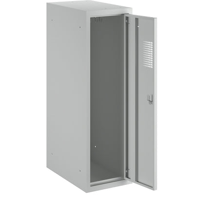 Amsterdam combination compartment locker, single module, light grey, width 300 mm, rotary bolt.