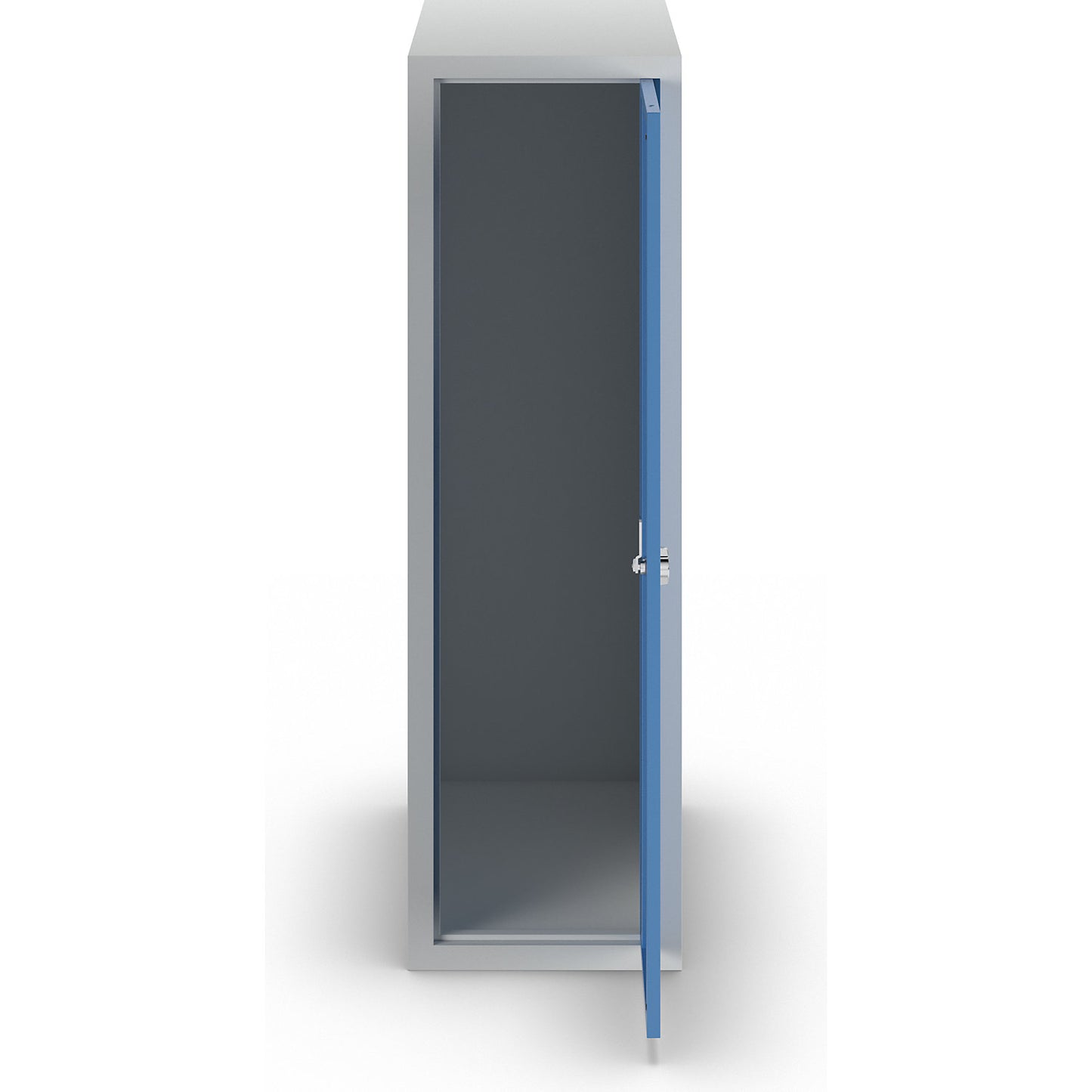 Amsterdam combination compartment locker, single module, light grey / light blue, width 300 mm, rotary bolt.